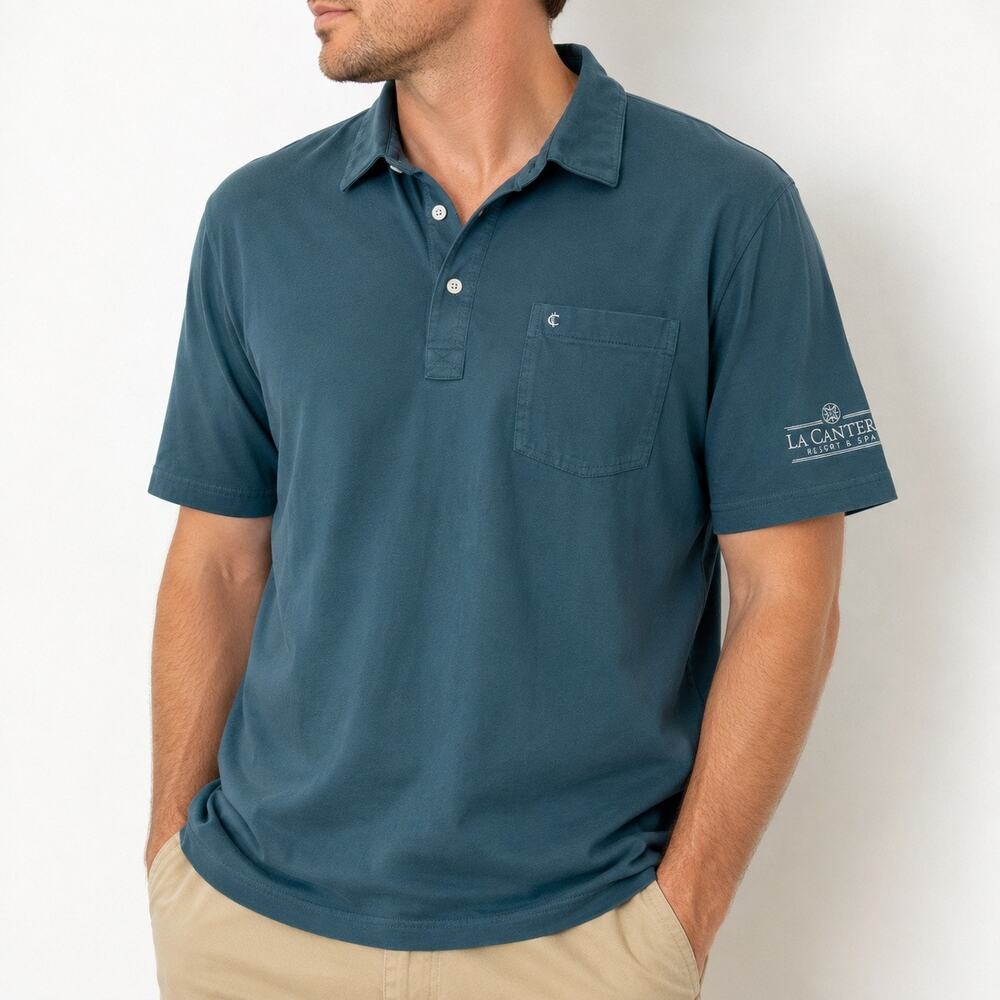 Criquet Green La Cantera Resort Men’s Short Sleeve Pocket Golf Polo Shirt Sz L